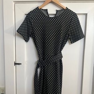 Zara pencil dress. Size small. Midi length. Navy+White